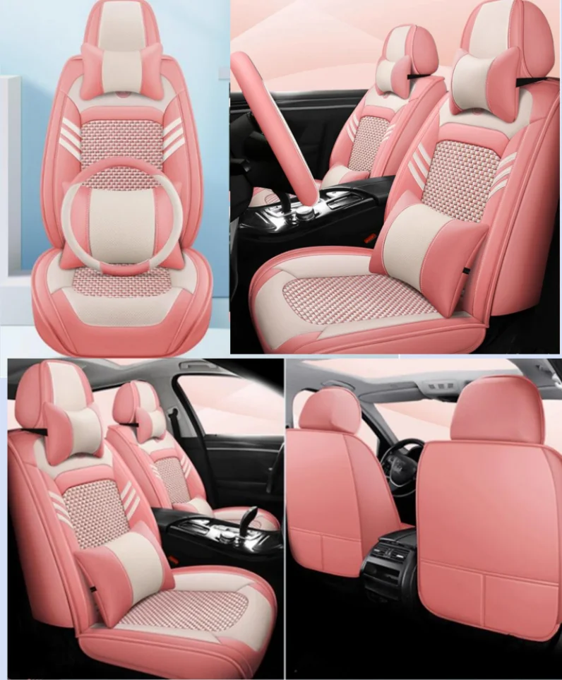 

Высококачественные чехлы на передние и задние автомобильные сиденья + чехол на руль для Toyota RAV4 2024-2013, дышащий чехол на сиденье, подушка сиденья