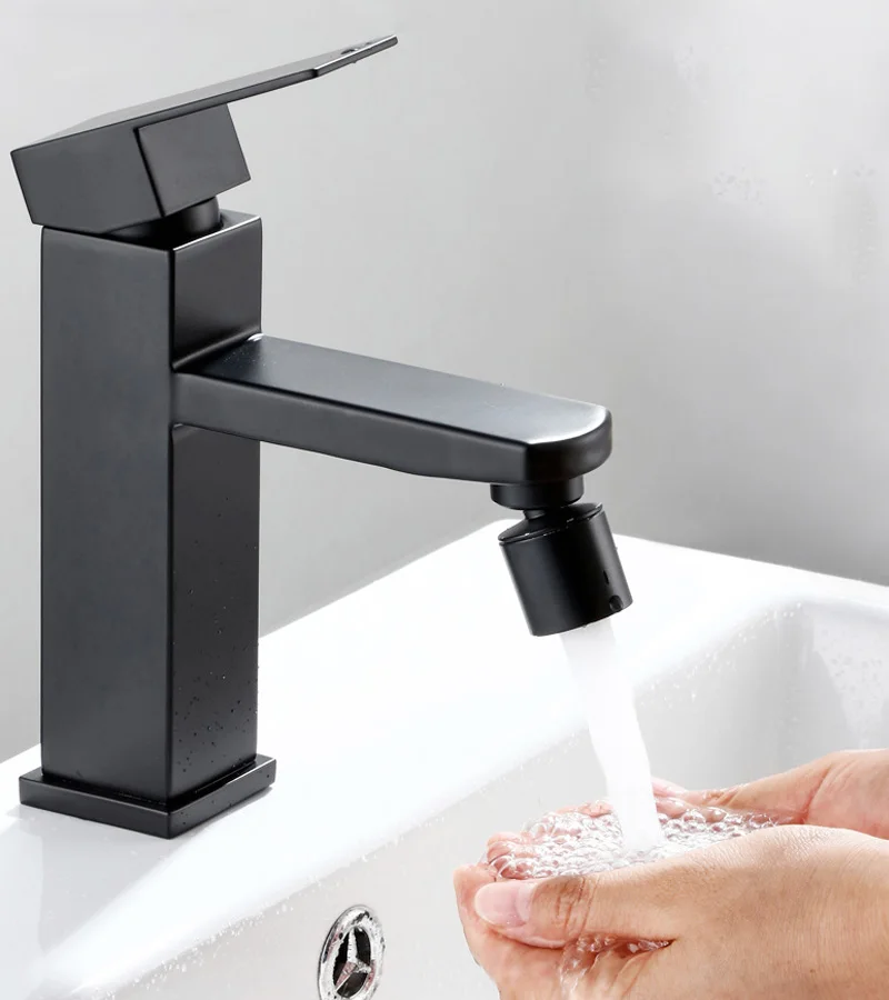 

New Black Aerator Kitchen Faucet Bubbler 360-Degree Double Modes 2-flow Splash-proof Booster Water Faucet Bubbler for Kitchen