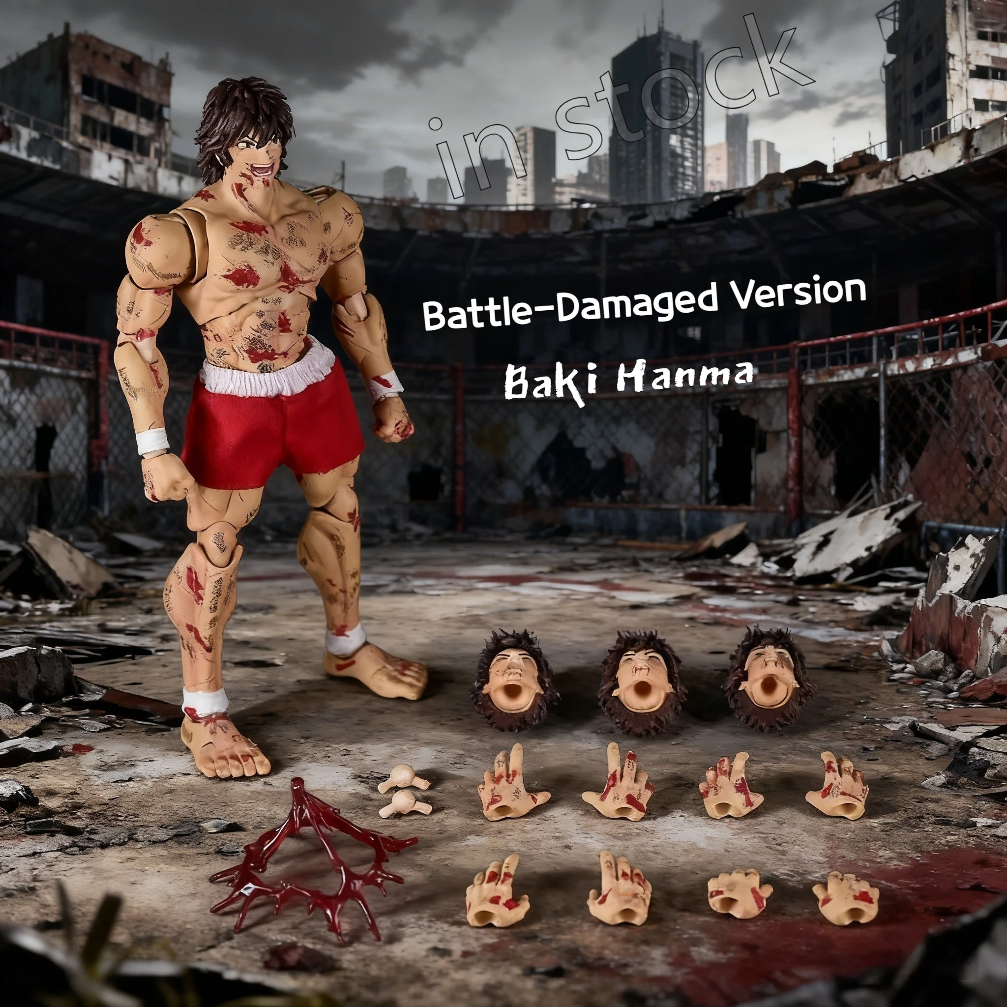 

【In Stock】1/12 Scale Baki Hanma Battle-Damaged Version Action Figure Assembly Model Figurine Desktop Decoration Ornaments Gifts