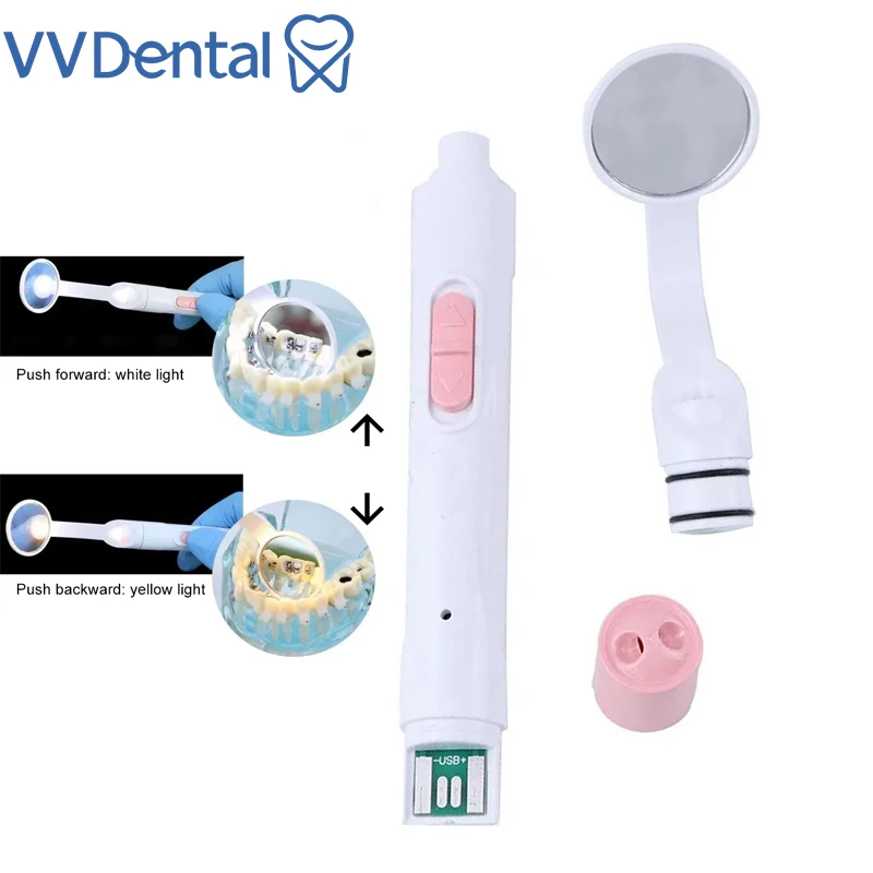 

2 шт. Стоматологическое LED-зеркало с подсветкой для осмотра полости рта, антизапотевающее, яркое, для ухода за зубами, гигиенический инструмент