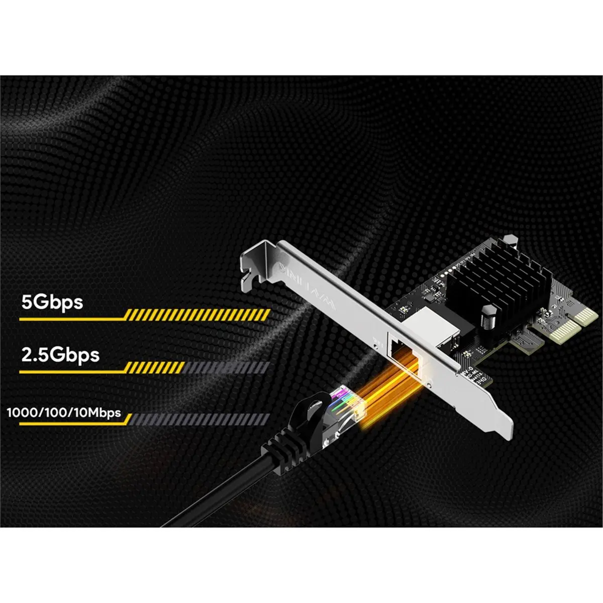 5Gbps PCIE Network Card Ethernet Adapter RTL8126 Chip Supports Wake on LAN & PXE Boot for Win10/11