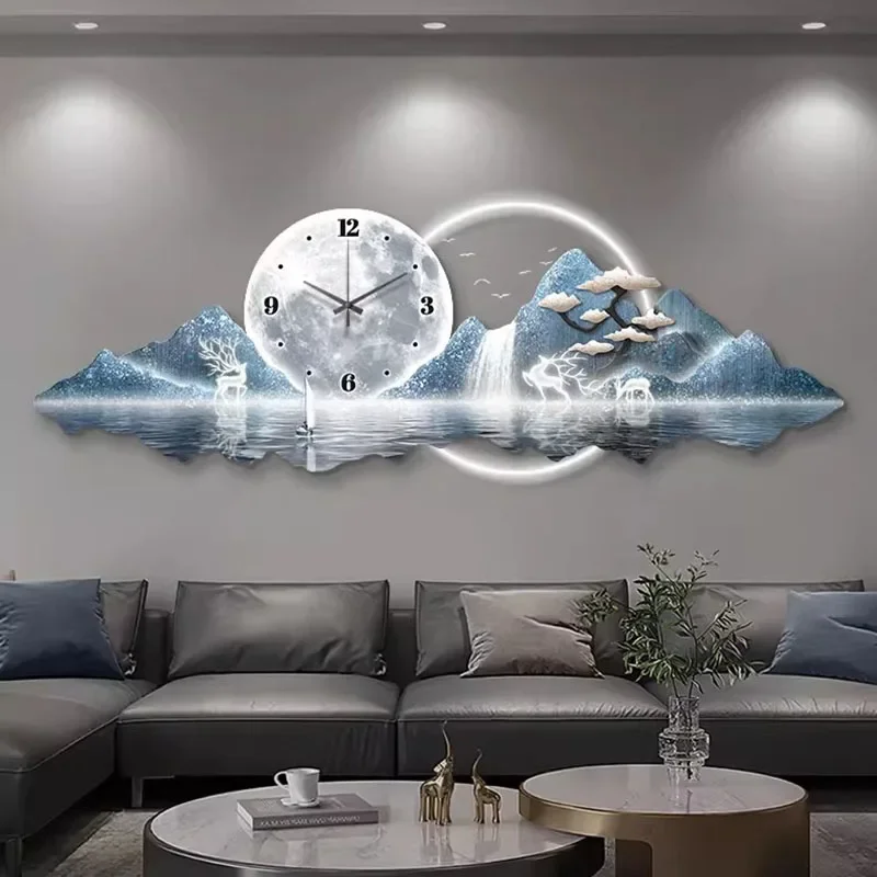 Chinese Style Minimalist Clock Wall Fashion Cartoon Restaurant Silent Wall Watch Creative Reloj De Pared Ornaments Home Decor