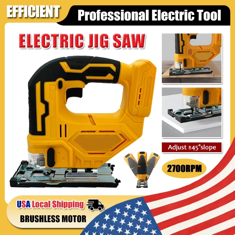 

Аккумуляторный бесщеточный лобзик DeWalt 20В, 2700 об/мин, портативный многофункциональный регулируемый электроинструмент для деревообработки