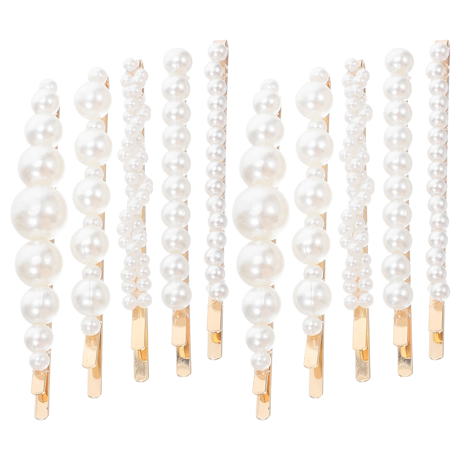 

10 Pcs Pearl Hair Clip Set Small Clips for Women Decorative Accessory Barrettes Pin Styling Cute Simple and Stylish