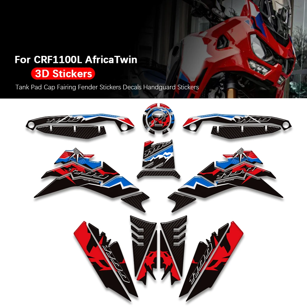 For CRF1100 L 1000 L CRF1100L AfricaTwin Adventure ADV Sports Tank Pad Cap Front Mudguard Handguards Protector Stickers Decals