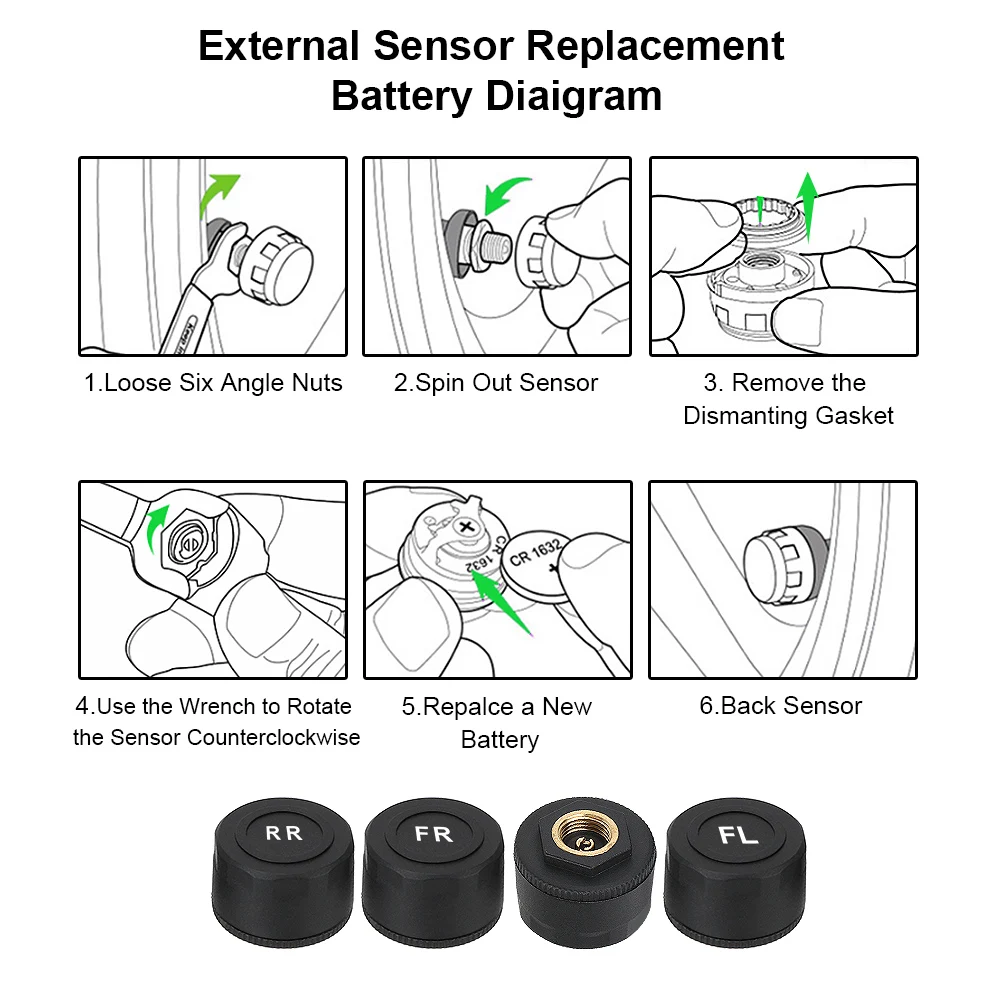 Temperature Alert LCD Display Solar Power TPMS Car Tire Pressure Alarm Monitor System With 4 Internal/External Sensor