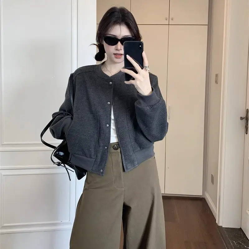 Bomberjacken Hardcore Damen Herbst Preppy Campus Uniformen Karierte Studenten Passende Klassiker Trendy Jugendliche College Einfach