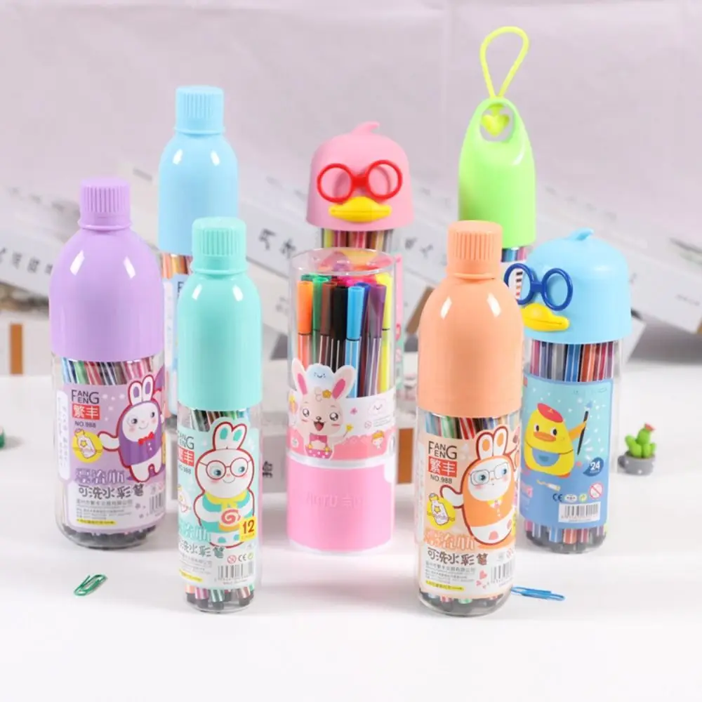 

12/18/24/36 шт./бутылка 16,5 см цветной маркер шестиугольной формы моющиеся акварельные ручки дрейфующая бутылка треугольный стержень