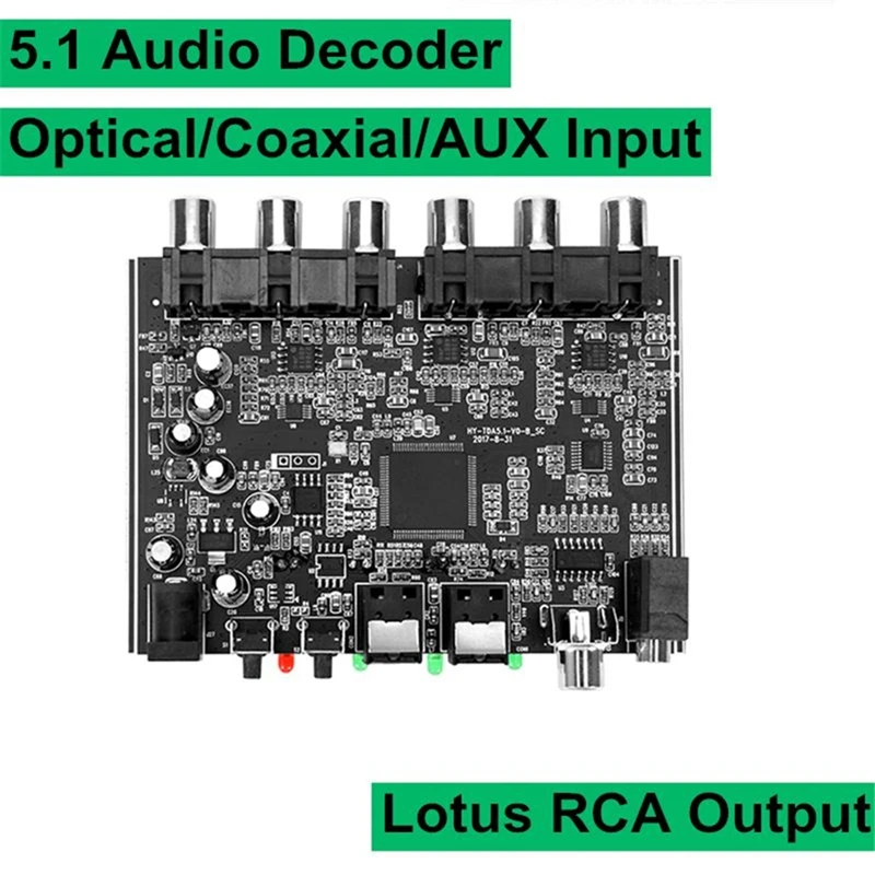 1 pz 5.1 canali Decoder Audio nero PCM digitale ottico coassiale DTS RCA Hifi Stereo Audio Home Theater Decoder Board amplificatore