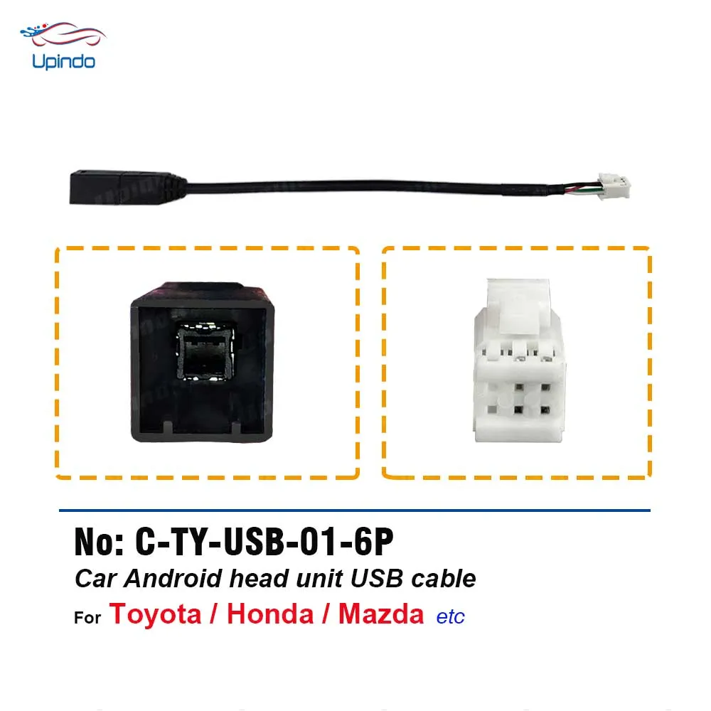 Car Radio Audio Connector Android Head Unit stereo 4 6 Pin USB Cable Wiring Harness Socket Adapter for Toyota Honda Mazda