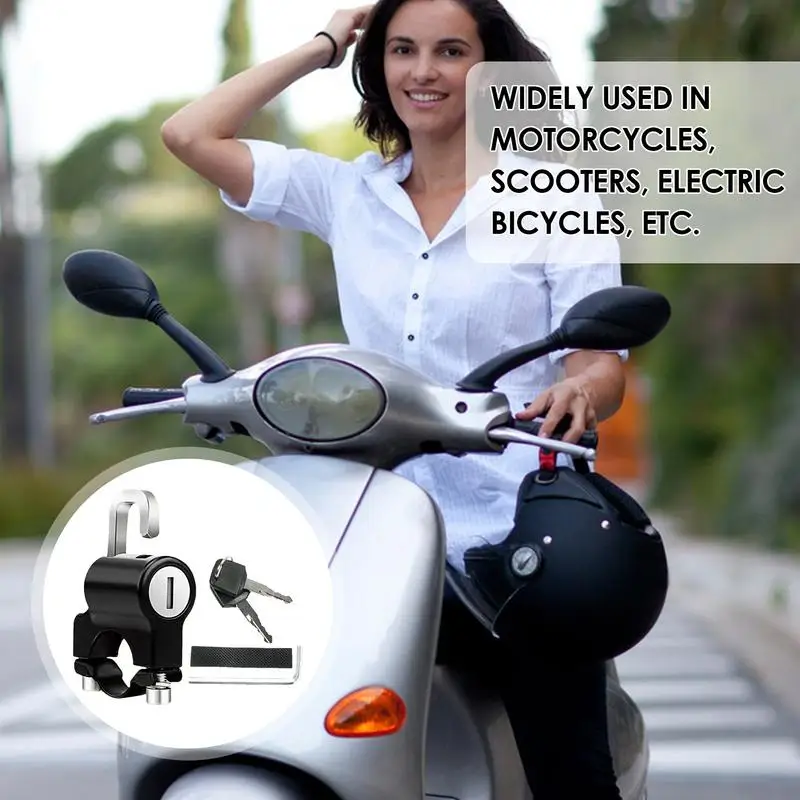 Motorcycle Hat Lock Sturdy Rustproof Motorcycle Locks & Hat Locks Safe Anti Theft Lock Anti-Theft For Motorcycles Scooters