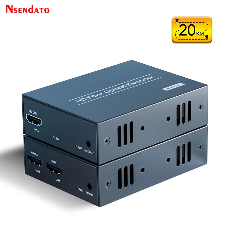 

20KM 1080P HDMI-compatible to Fiber Optic Extender Converter HDMI-Compatible Over Fiber Optical Transmitter Receiver Extender