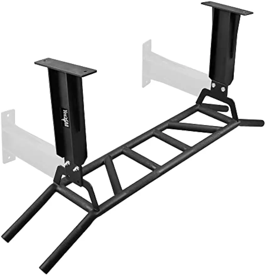 Heavy Duty Wall Mounted Pull Up Bar – Multi-Grip Ceiling Strength/ Joist Mount/ Chin-Up Bar for Home Gym Portable