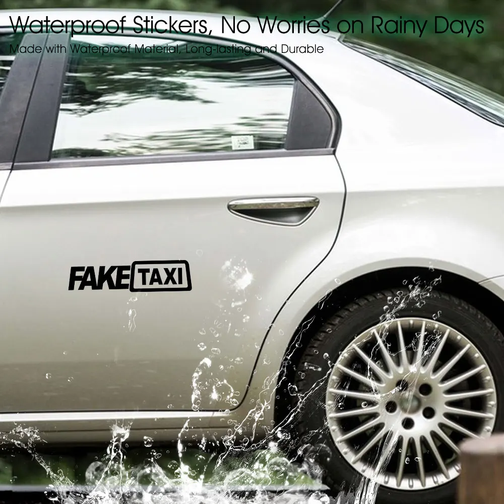 ملصق سيارة تاكسي عاكس مزيف ، ملصق فينيل ذاتي اللصق ، مقاوم للماء لهوندا وتويوتا وفولكس فاجن ، بي ام دبليو ، ديكور نافذة مضحك