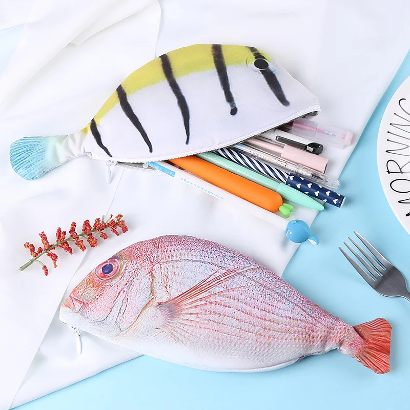 Bleistiftbeutel, Karpfen-Stiftbeutel, realistische Fischform, Make-up-Beutel, Stift-Federmäppchen mit Reißverschluss, Federmäppchen für den Schulanfang, Stifttasche