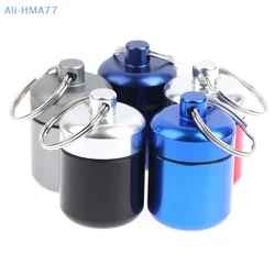 Aluminum Pill Box Case Capsule Shape Keychain Outdoor Waterproof Pocket Pill Holder Container Delicate Medicine Organizer Box1pc