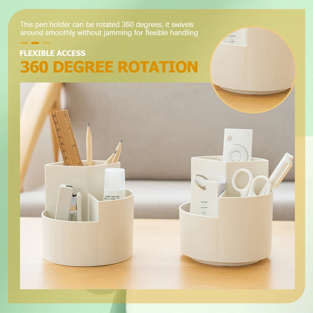 

Rotating Pen Holder with Multiple Compartments Plastic Desktop Organizer for Pens Pencils Markers Scissors Art Supplies Storage