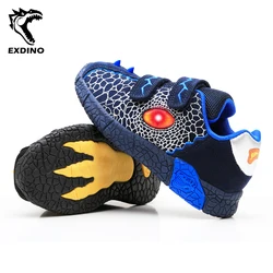 EXDINO niños LED primavera otoño calzado intermitente 3-6Y niños pequeños iluminan zapatillas brillantes zapatillas deportivas informales para correr