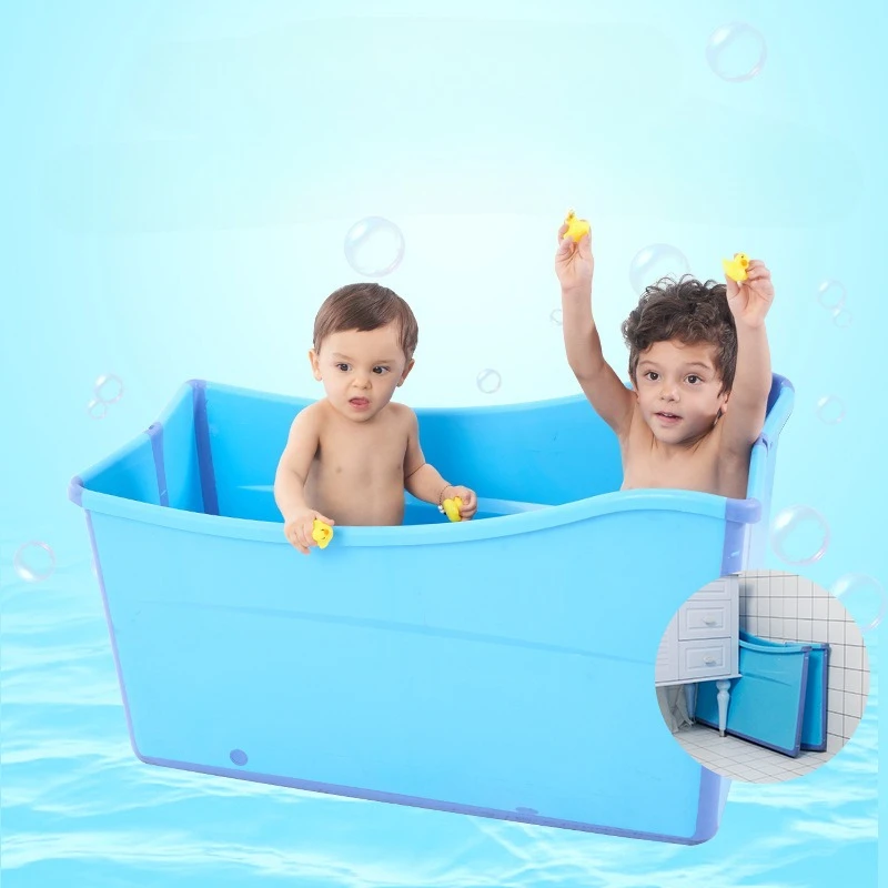 

Large Foldable Portable Bathtub Adult Kids Deep Soaking Tub Extra Thick Extended Length Collapsible Bath Bucket Household Use
