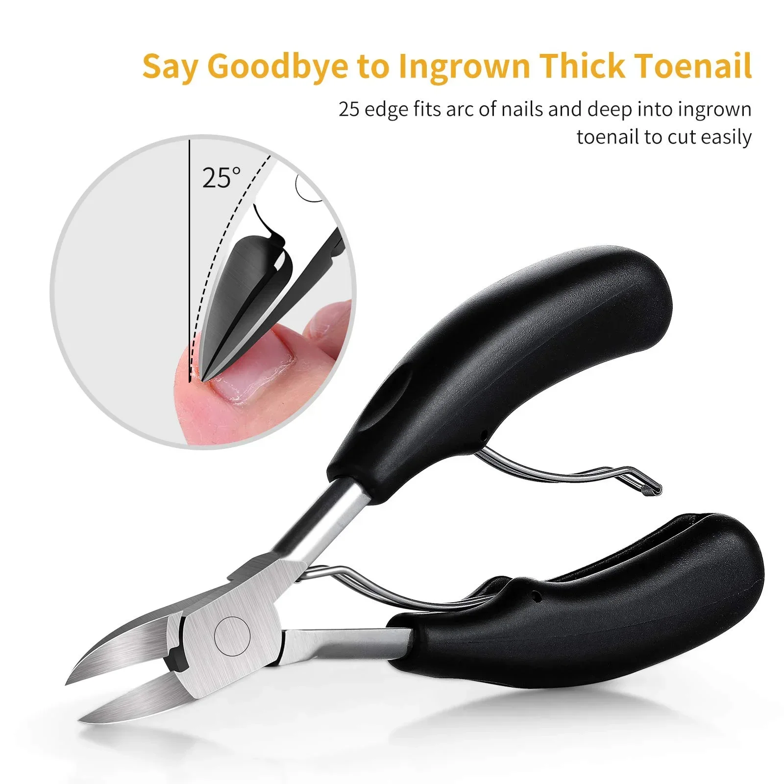 Toe nail Trimmer, Nail Clippers for Thick Nails or Ingrown Toenail Tool, Stainless Steel Sharp Pedicure Toe Nail Clippers