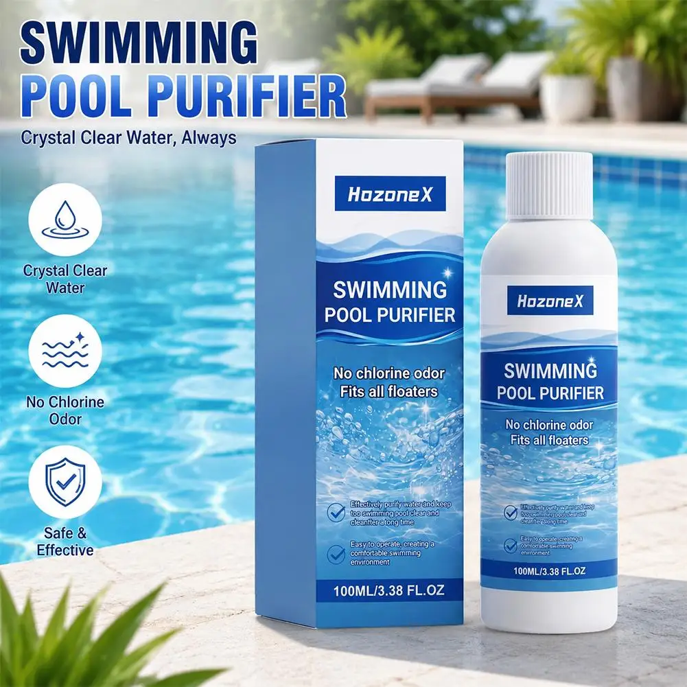 100Ml No Odor Liquid Pool Water Clarifier Fast Dissolving Powerful Cleaner for Hotel Swimming Pool Cleaning Solution
