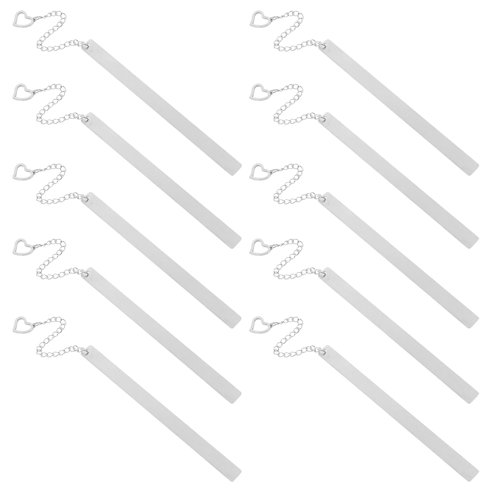 

10pcs Metal Heart Bookmarks Stainless Steel Bookmark Decorative Chain For Women Kids Teens Students Book Lovers Teachers Present