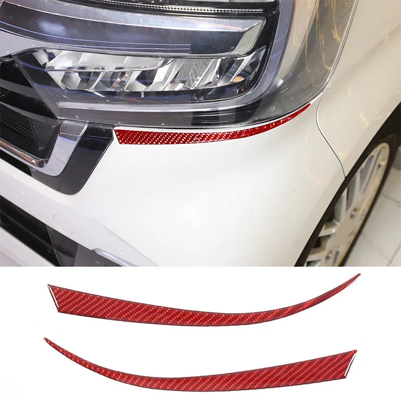 

For Honda N-BOX JF3 JF4 2017 2018 2019 2020 2021 Soft Carbon Fiber Car Headlight Lower Eyebrow Trim Sticker Car Accessories