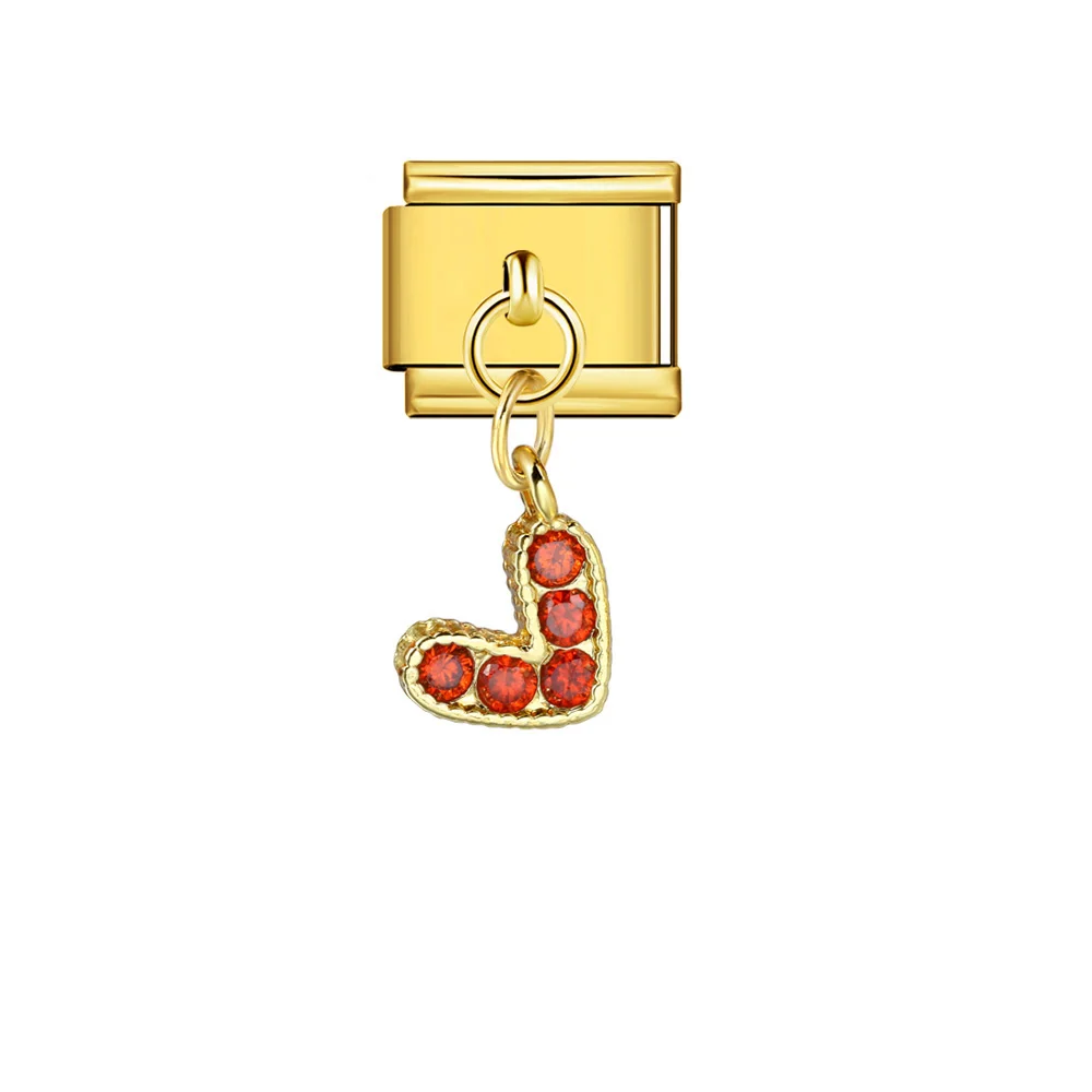 Y2k Bunter Herz-Anhänger mit CZ-Steinchen, Modischer Italienischer Charm-Anhänger, Passend für 9mm Edelstahl-Armbänder, DIY-Schmuckherstellung – Detail 7