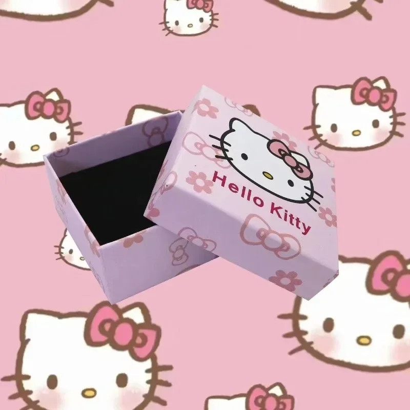 Caixa De Presente Hellokitty, Kawaii Cartoon Colar Anel Embalagem, Caixa De Presente De Jóias Anime, Bonito Meninas Mulheres Brinquedos, Atacado