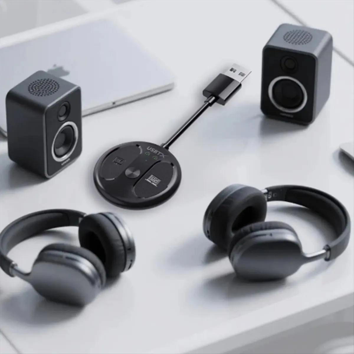 A85P USB Bluetooth 5.4 Audio Transmitter 50M Barrier-Free Wireless Stereo Music Adapter USB Dongle Connect 2 Headphones