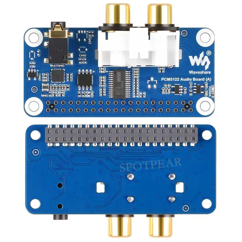 PCM5122 I2S DAC HIFI Sound Card for Raspberry Pi 5/4/Zero, Plug and Play Hi-Fi Audio Shield Board