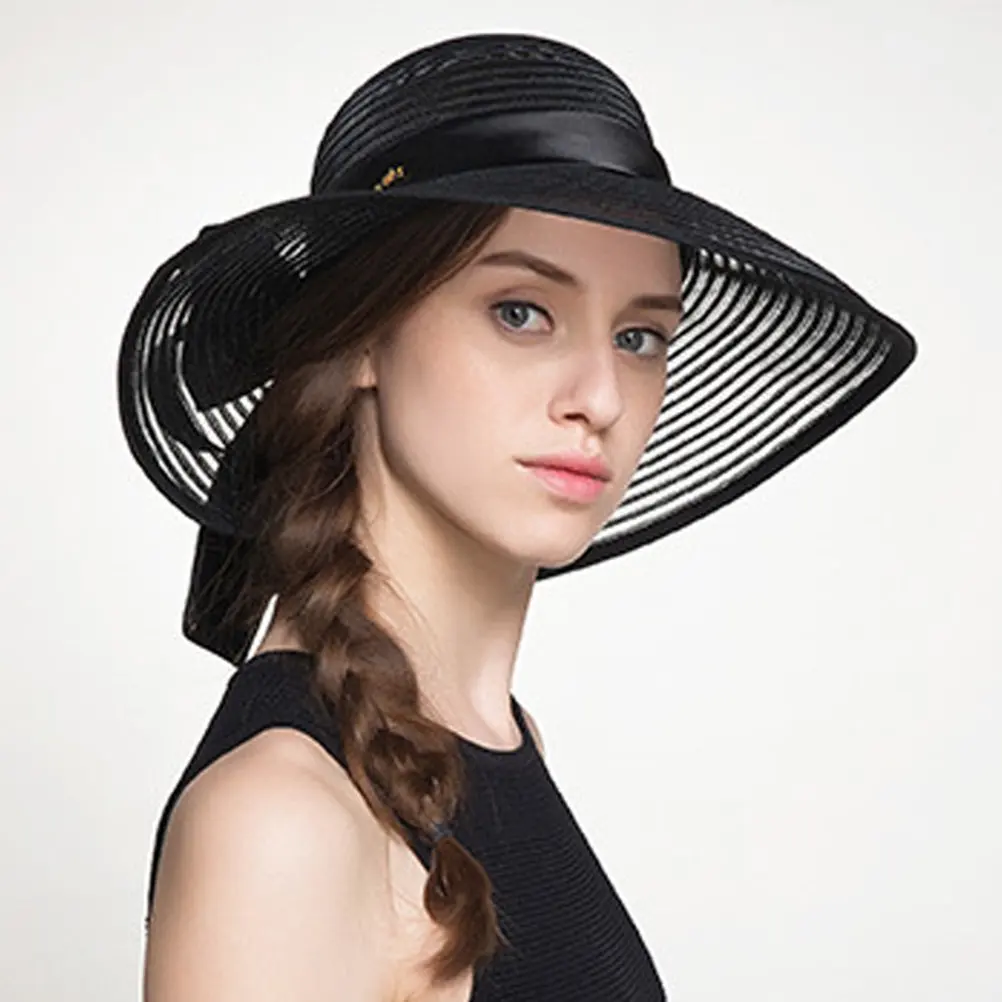 

Women Floppy Sun Hat Summer Beach Hat Wide Brim Lightweight Breathable Bowknot Packable for Travel Hiking Camping Dog Walk