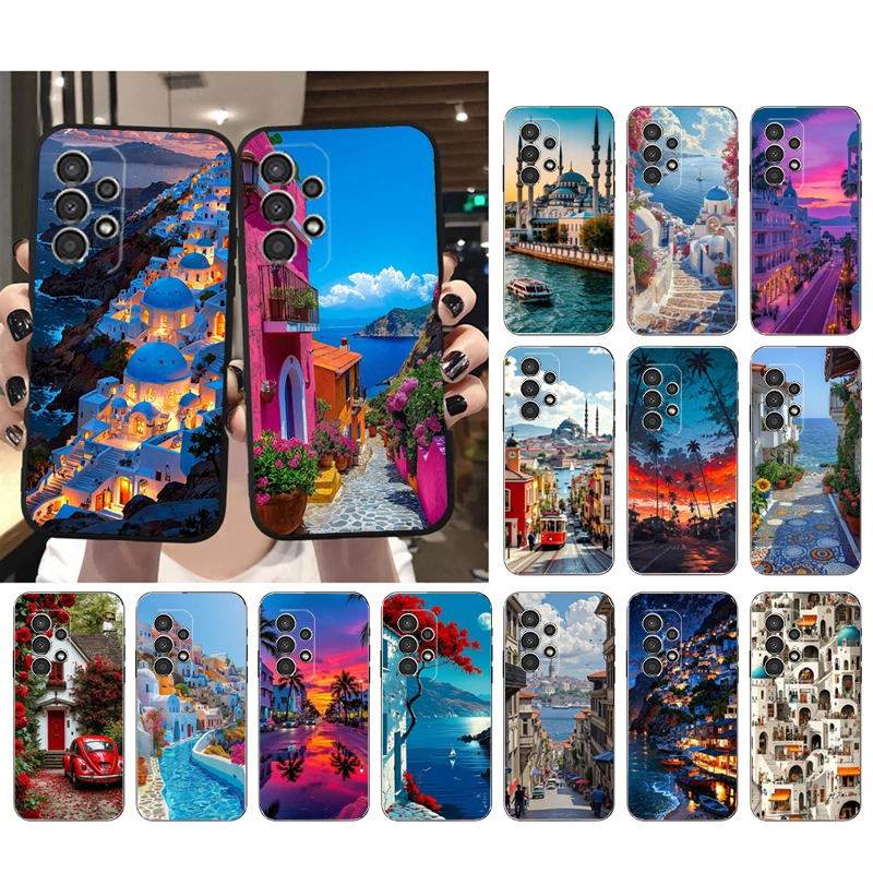 

Phone Case For Samsung A55 A16 A56 A36 A35 A15 A53 A54 A33 A34 A25 A05S A52 A52S A14 A26 A71 Greece Turkey Italy Scenery