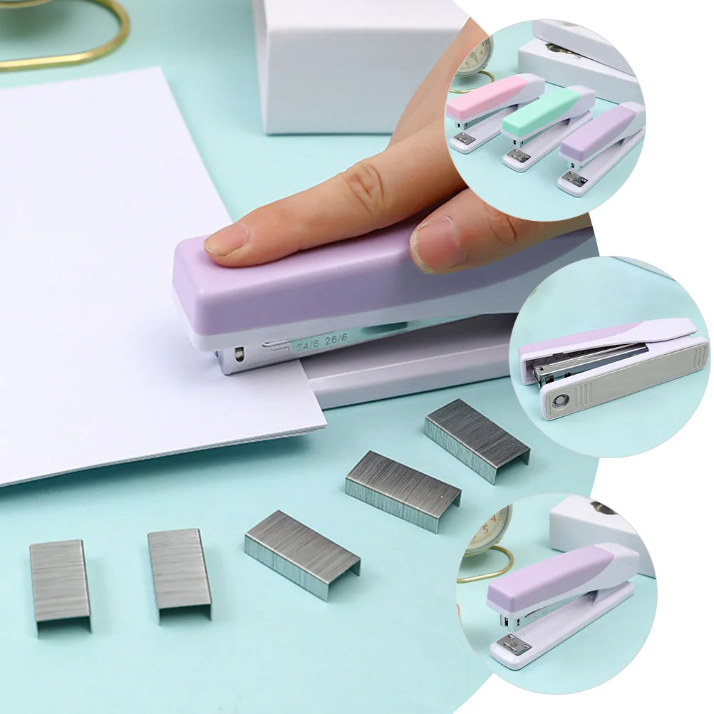 Stapler Office Supplies Desktop Portable Staplers for Rotating Spring Multipurpose School Labor-saving