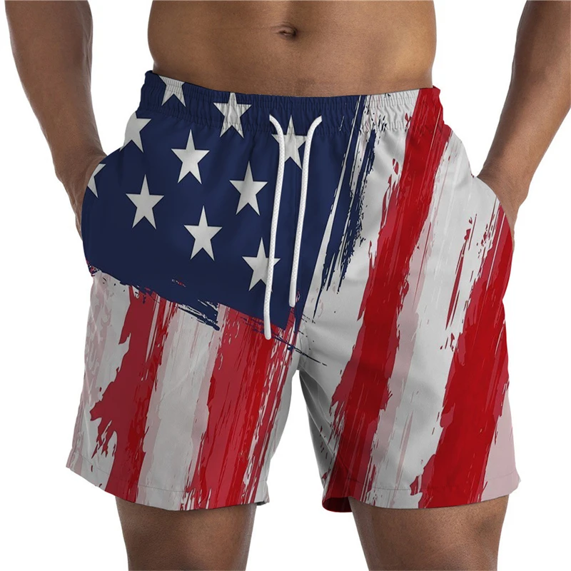 Summer Beach USA UK Flag Mens Sexy Board Hot Shorts Swimwear 3D Print Casual Quick-drying Swimsuit Swim Trunks Cool Ice Hawaii