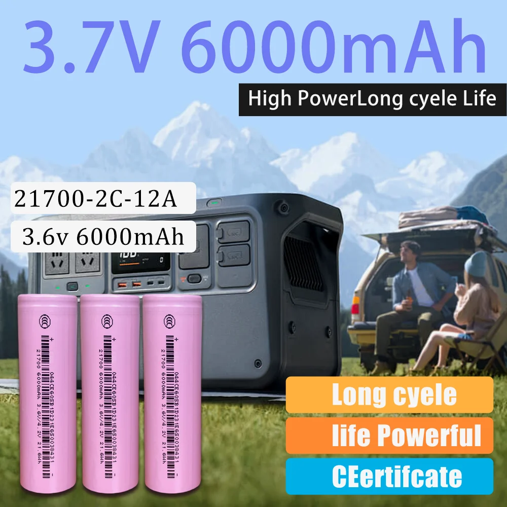 

New 18650/21700 Lithium Akku Rechargeable Lithium Batteries 3800Mah to 6000Mah Isr18650/21700 Baterias 3.7V Lithium Li-Ion