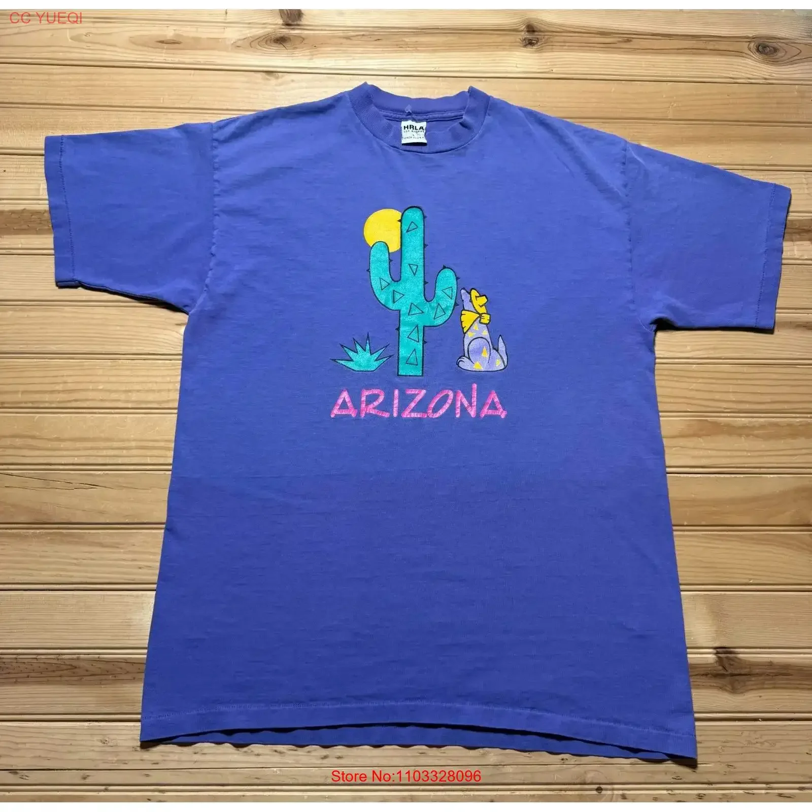 Camiseta Vintage de los 80s y 90s con Diseño de Cactus Saguaro de Arizona, Souvenir del Desierto del Suroeste de EE. UU., Talla Grande, Lavado Vintage, Gráfico, Elegante y Transpirable