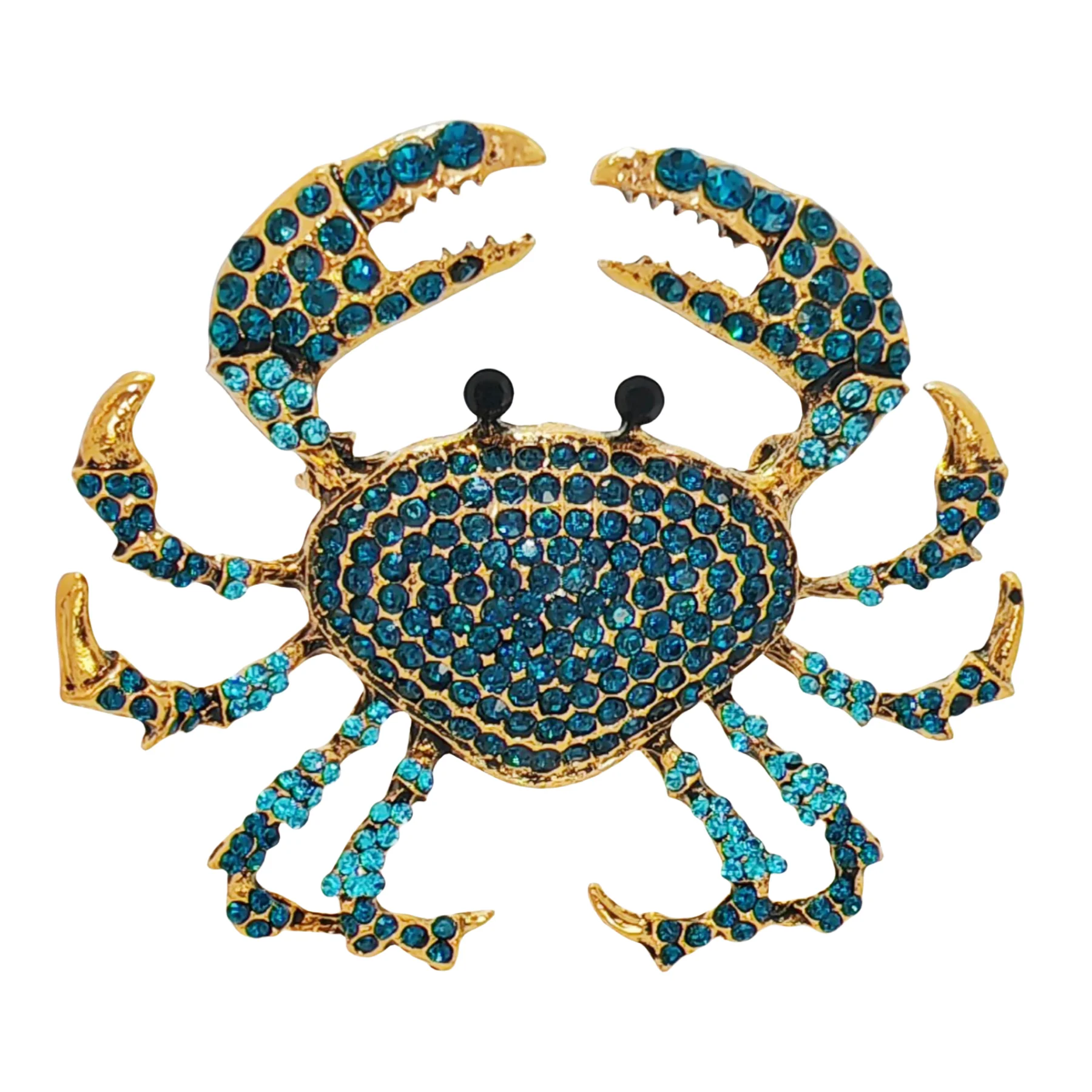 

Whimsical Blue Queen Crab Pin Brooch Ocean Crustacean Jewelry