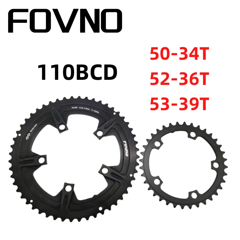 FOVNO 110BCD Chainring 50-34T 52-36T 53-39T Road Bike Double Chainwheel 1 PCS forSRAM Red Rival S350 S900 Crown