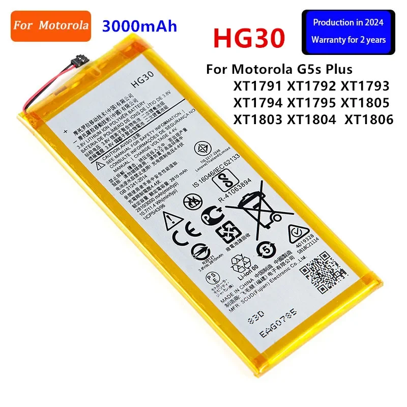 

100% Original HG30 3000mAh Battery For Motorola G5s Plus XT1791 XT1792 XT1793 XT1794 XT1795 XT1805 XT1803 XT1804 XT1806+Tools