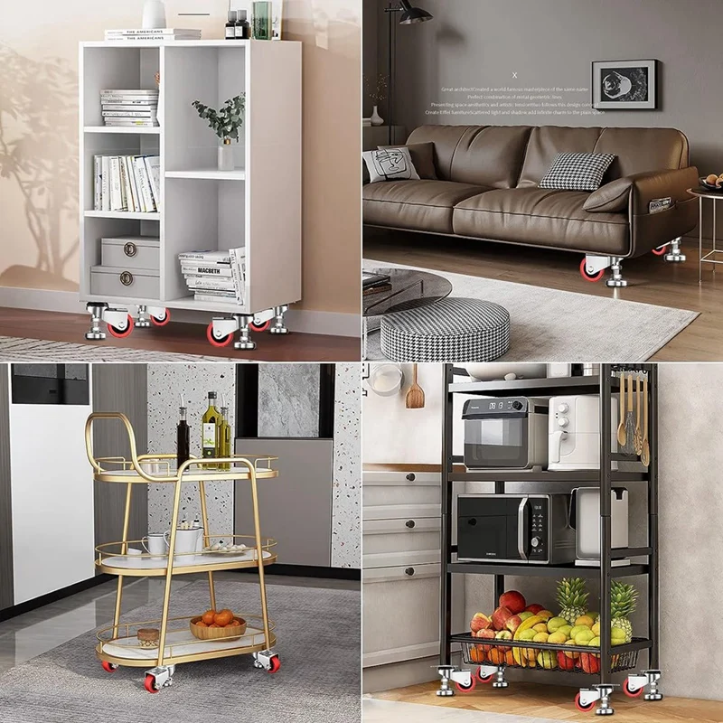 Rodízio de placa de nivelamento de 2 unidades com almofada de pé de nivelamento antivibração ajustável Rodízios resistentes duráveis