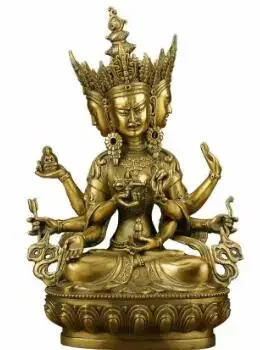 Tibetan 22cm antique Buddhism Bronze Divinity Buddha longevity Namgyalma Statue