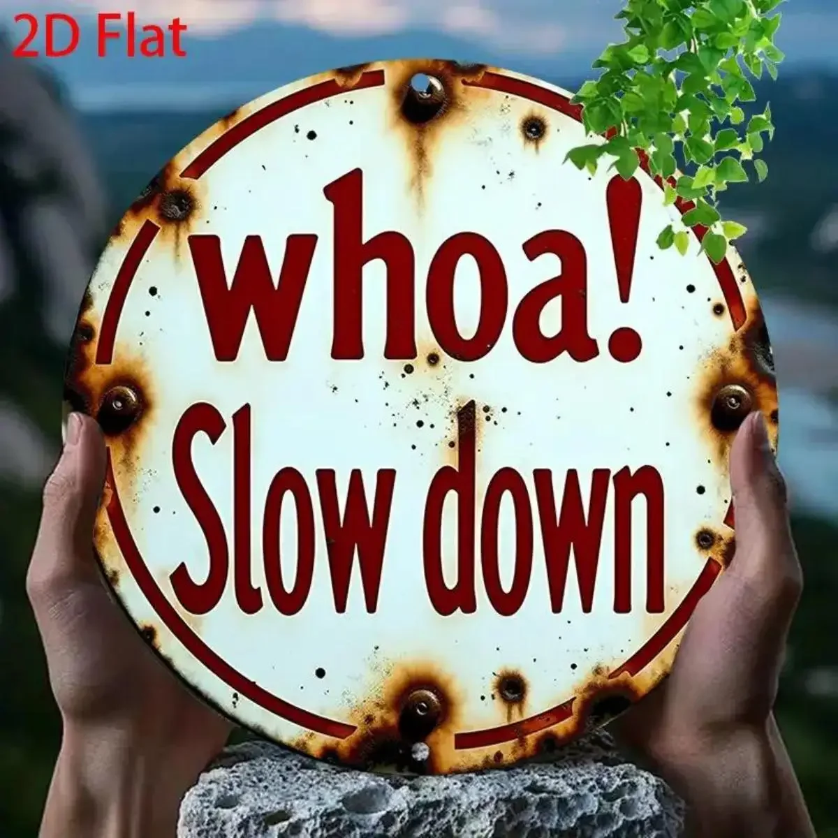 ديكور حائط من الألومنيوم بتصميم عتيق 20.32 × 20.32 سم 2D تمساح مسطح، "أح! اقتباسات "/"Terlambaki"، لهجة خضراء، عتيقة للمطبخ والحديقة