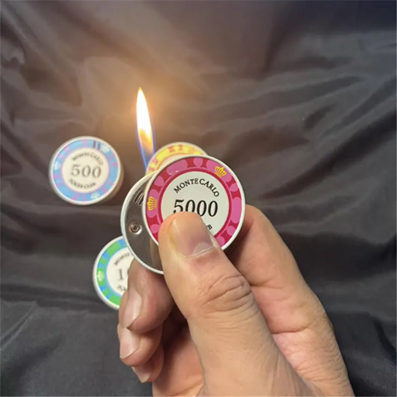 

New Outdoor Mini Inflatable Lighter Portable Butane Gas Open Flame Personalized Lighter Men's Cigarette Accessories