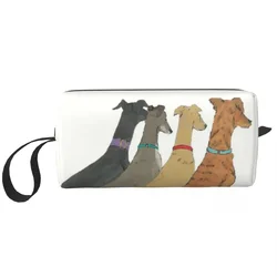 Travel Waiting Greyhounds Dog Toiletry Bag Greyhound Whippet Sighthound Makeup Cosmetic Organizer Beauty Storage Dopp Kit Box