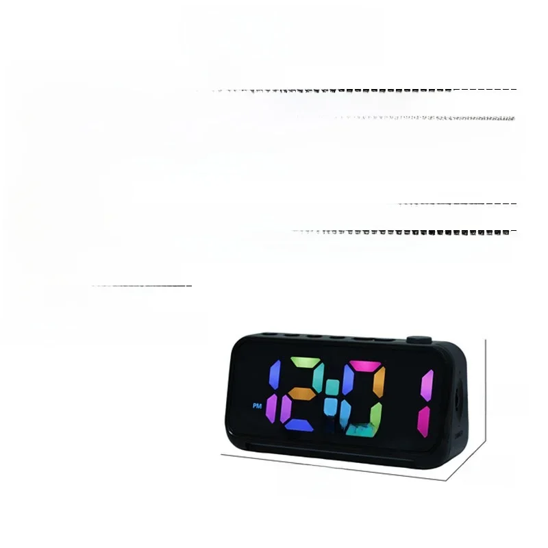 Smart Digital RGB Desktop Clock Color Screen Multi-Function Alarm Clock Night Light Home Decor LED Display 24 Hour Indicator