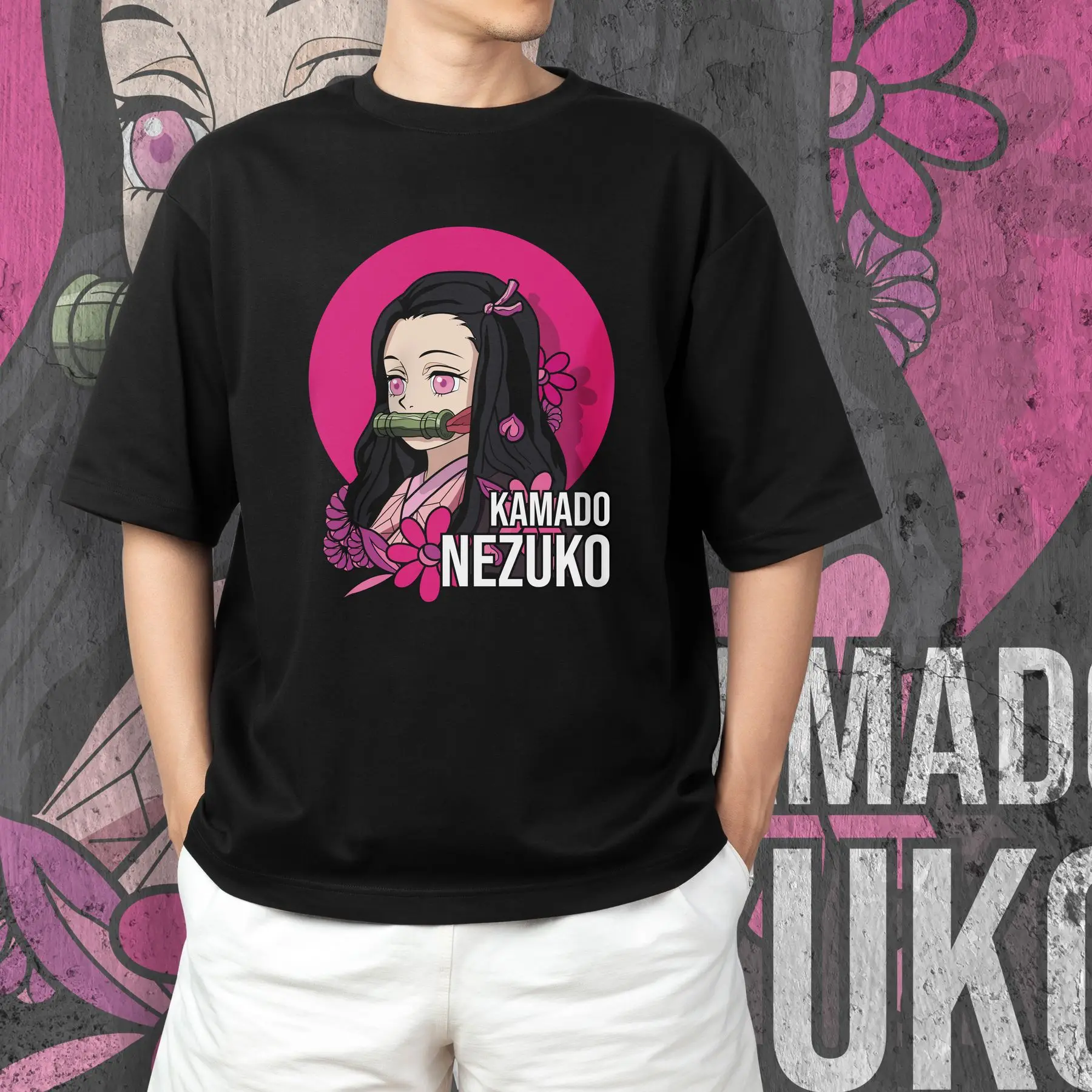 T-shirt with Demon Slashing Blade print - Nezuko