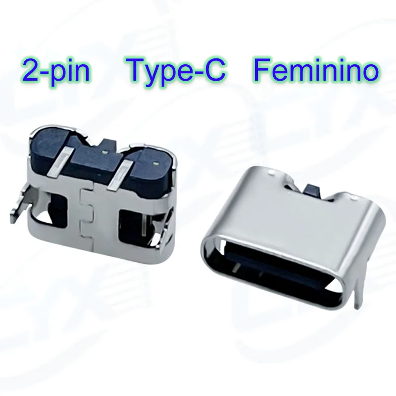 

2-pin USB Mini Type-C Female Connector 10pcs USB 3.1 Power Interface DIY as Charging Port for Phone Audio Circuit Board