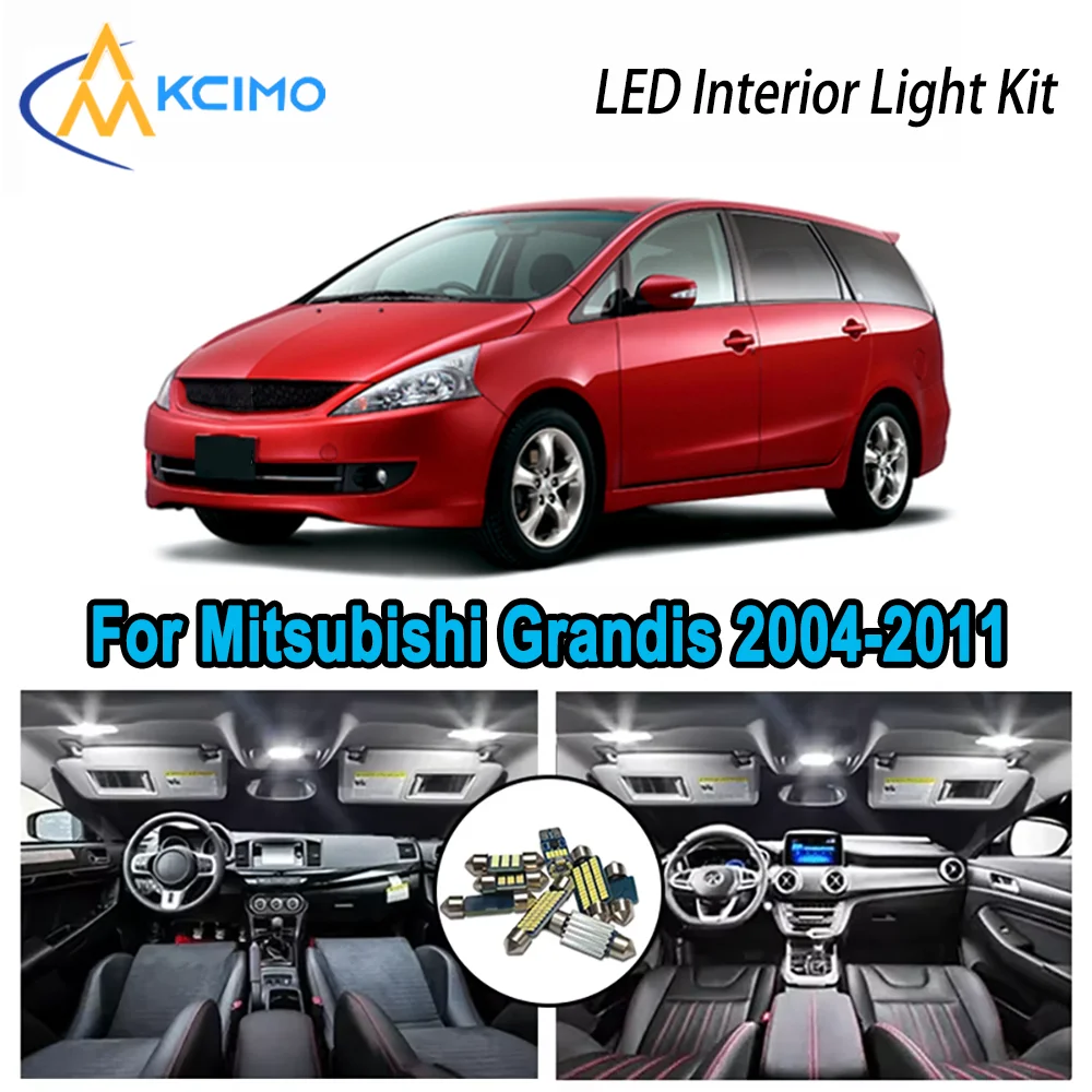 

Высококачественный светодиодный комплект интерьера для Mitsubishi Grandis 2004-2011 2005 2006 2007, автомобильные лампы премиум-класса без ошибок с куполом и картой багажника