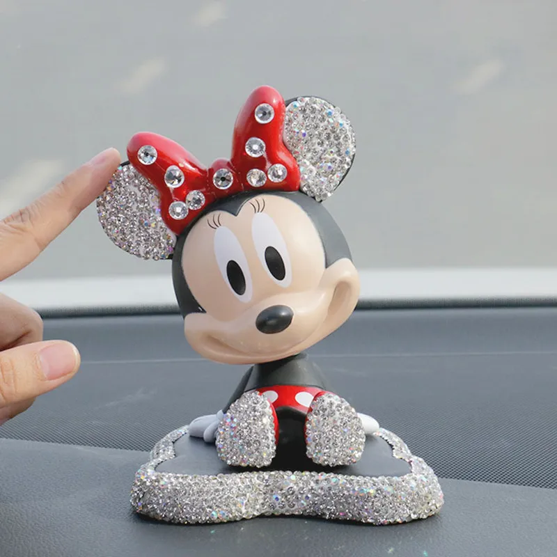 Miniso Anime Stitch Mickey Minnie Car Interior Decoration kawaiii Figure Center Console  Decoration For Car Products Accessories